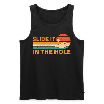 Funny Cornhole Corn Hole Retro - Men's Premium Organic Tank Top - black - Front - Michal (187cm)
