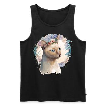 Cute Tonkinese Cat Flower Crown Cats Pet Kitten - Männer Premium Bio Tank Top - Schwarz - Vorne - Michal (187cm)