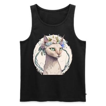Cute Tonkinese Cat Flower Crown Cats Pet Kitten - Männer Premium Bio Tank Top - Schwarz - Vorne - Michal (187cm)