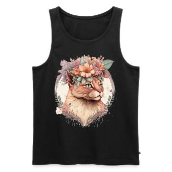 Cute Singapura Cat Flower Crown Cats Pet Kitten - Männer Premium Bio Tank Top - Schwarz - Vorne - Michal (187cm)