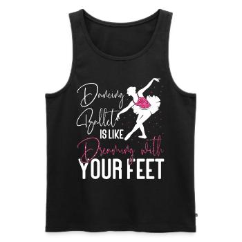 Ballet Danseuse Danse Ballerine - Débardeur bio Premium Homme - noir - Devant - Michal (187cm)