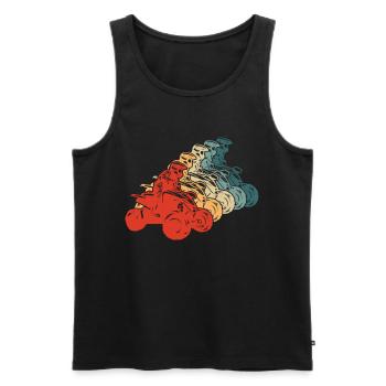 Cool Retro Quad ATV Enthusiasts Quad Racers - Men's Premium Organic Tank Top - black - Front - Michal (187cm)