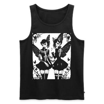 Punkrock Fan Skull with Mohawk Crazy Antisocial P - Men's Premium Organic Tank Top - black - Front - Michal (187cm)