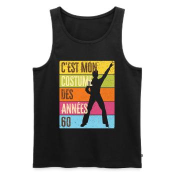 Années 60 Costume des 60s Disco Deguisement Tenue - Débardeur bio Premium Homme - noir - Devant - Michal (187cm)