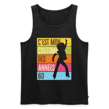 Années 60 Costume des 60s Disco Deguisement Tenue - Débardeur bio Premium Homme - noir - Devant - Michal (187cm)