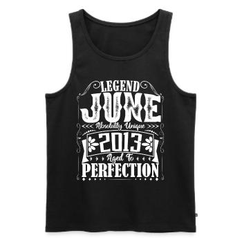 juin 2013. Anniversaire juin 2013 Cadeau juin 2013 - Débardeur bio Premium Homme - noir - Devant - Michal (187cm)