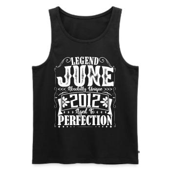 juin 2012. Anniversaire juin 2012 Cadeau juin 2012 - Débardeur bio Premium Homme - noir - Devant - Michal (187cm)