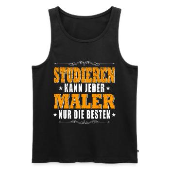 Maler Lackierer Studieren kann jeder - Männer Premium Bio Tank Top - Schwarz - Vorne - Michal (187cm)