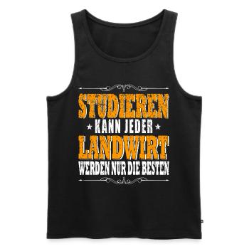 Studieren kann jeder Landwirt nur die besten - Männer Premium Bio Tank Top - Schwarz - Vorne - Michal (187cm)