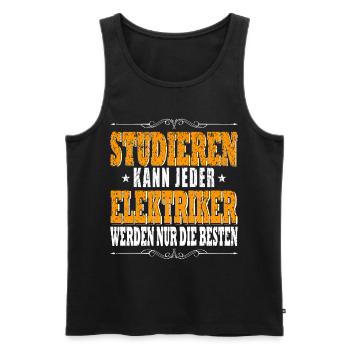 Elektriker Elektroinstallateuer Spruch Studieren - Männer Premium Bio Tank Top - Schwarz - Vorne - Michal (187cm)