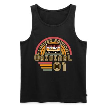 Original 2001 Vintage Anniversaire Humour - Débardeur bio Premium Homme - noir - Devant - Michal (187cm)