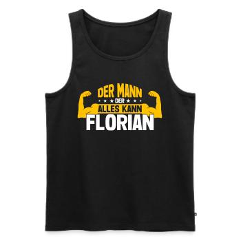 Florian Der Mann Der Alles Kann Vorname Florian - Männer Premium Bio Tank Top - Schwarz - Vorne - AI Model Male 178 light (178cm)