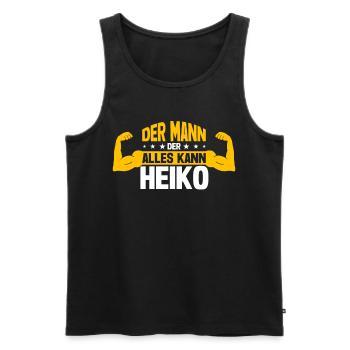 Heiko Der Mann Der Alles Kann Vorname Heiko - Männer Premium Bio Tank Top - Schwarz - Vorne - Michal (187cm)