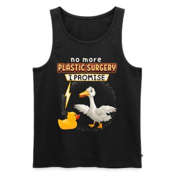 Comic Ente, Gummiente, lustiger Spruch - Männer Premium Bio Tank Top - Schwarz - Vorne - Michal (187cm)