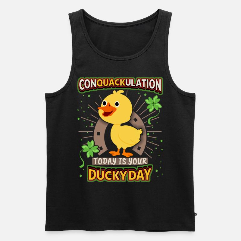 Comic Ente, lustiger Spruch, Pun - Männer Premium Bio Tank Top - Schwarz