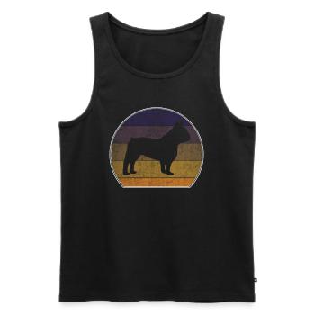 Retro French Bulldog Französische Bulldogge - Men's Premium Organic Tank Top - black - Front - Michal (187cm)
