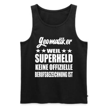 Geomatiker Superheld Spruch - Männer Premium Bio Tank Top - Schwarz - Vorne - Michal (187cm)