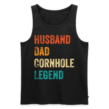 Cornhole Corn Hole Retro - Männer Premium Bio Tank Top - Schwarz - Vorne - AI Model Male 178 light (178cm)