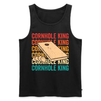 Cornhole Corn Hole Retro - Männer Premium Bio Tank Top - Schwarz - Vorne - AI Model Male 178 light (178cm)
