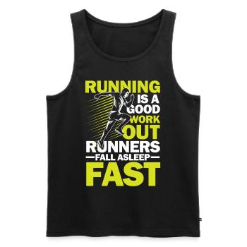 Running Good Work Out Runners Fall Asleep Fast - Männer Premium Bio Tank Top - Schwarz - Vorne - Michal (187cm)