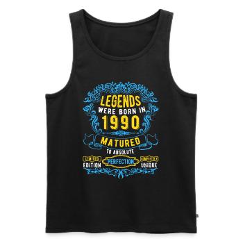 Les légendes sont nées en 1990 Anniversaire - Débardeur bio Premium Homme - noir - Devant - Michal (187cm)