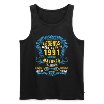 Les légendes sont nées en 1991 Anniversaire - Débardeur bio Premium Homme - noir - Devant - Michal (187cm)