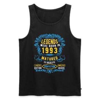Les légendes sont nées en 1993 Anniversaire - Débardeur bio Premium Homme - noir - Devant - Michal (187cm)