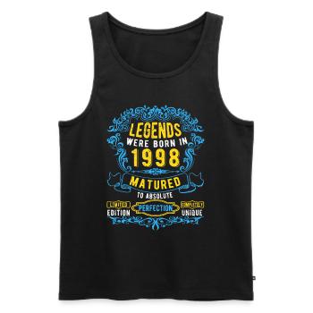 Les légendes sont nées en 1998 Anniversaire - Débardeur bio Premium Homme - noir - Devant - Michal (187cm)