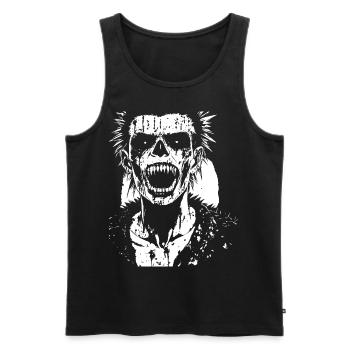 Punkrock Fan Skull with Mohawk Crazy Antisocial P - Men's Premium Organic Tank Top - black - Front - Michal (187cm)