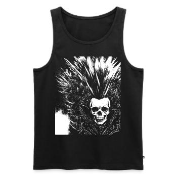 Anarchy Fan Schädel mit Irokesenschnitt Verrückt Asozial Pu - Männer Premium Bio Tank Top - Schwarz - Vorne - Michal (187cm)
