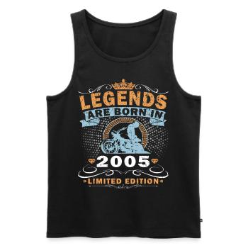 Vintage Motorcycle 2005 18th Anniversary - Men's Premium Organic Tank Top - black - Front - AI Model Male 178 light (178cm)