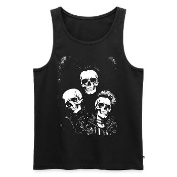 Anarchy Fan Skull with Mohawk Crazy Antisocial Pu - Men's Premium Organic Tank Top - black - Front - AI Model Male 178 light (178cm)