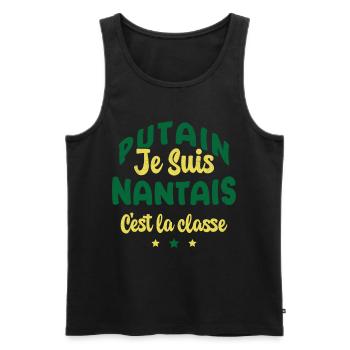 Je suis nantais c'est la classe - Débardeur bio Premium Homme - noir - Devant - AI Model Male 178 light (178cm)