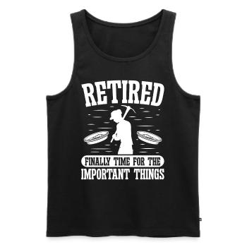 Retired finally Time for the important - Männer Premium Bio Tank Top - Schwarz - Vorne - AI Model Male 178 light (178cm)