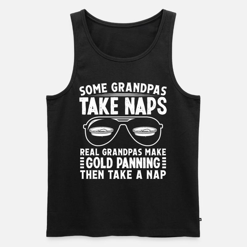 Some Grandpas take Naps Goldmining - Männer Premium Bio Tank Top - Schwarz