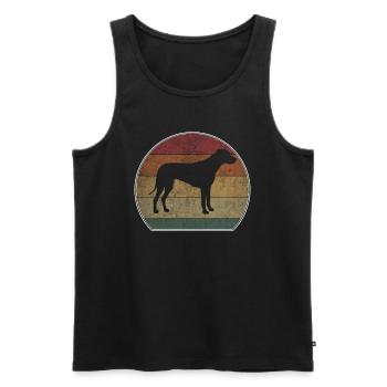 Rétro Rhodesian Ridgeback Sunset - Débardeur bio Premium Homme - noir - Devant - Michal (187cm)