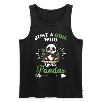 Geschenk Nur ein Mädchen das Pandas liebt Panda - Männer Premium Bio Tank Top - Schwarz - Vorne - Michal (187cm)
