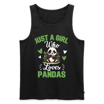 Panda Bär Frauen Zoo Tier Mädchen Geschenk Panda - Männer Premium Bio Tank Top - Schwarz - Vorne - Michal (187cm)