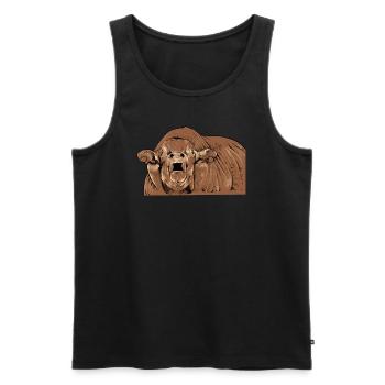 Limousin beef I France cattle breeding for - Men's Premium Organic Tank Top - black - Front - AI Model Male 178 light (178cm)