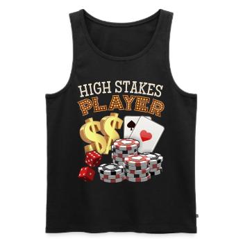 Jeu de poker, jetons de poker, sort - Débardeur bio Premium Homme - noir - Devant - AI Model Male 178 light (178cm)