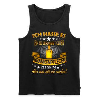 KRANKENPFLEGER - Männer Premium Bio Tank Top - Schwarz - Vorne - Michal (187cm)