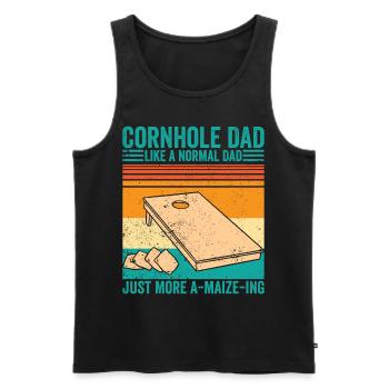 Lustiges Cornhole Retro - Männer Premium Bio Tank Top - Schwarz - Vorne - AI Model Male 178 light (178cm)