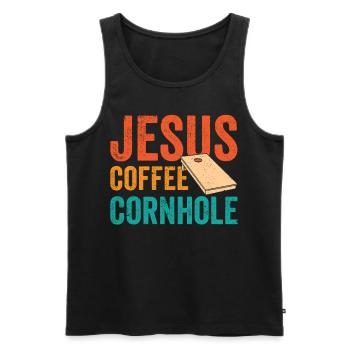 Cornhole Corn Hole Retro - Männer Premium Bio Tank Top - Schwarz - Vorne - AI Model Male 178 light (178cm)