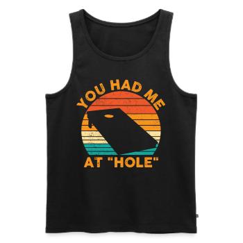 Funny Cornhole Corn Hole Retro - Men's Premium Organic Tank Top - black - Front - Michal (187cm)