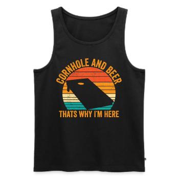 Lustiges Cornhole Retro - Männer Premium Bio Tank Top - Schwarz - Vorne - AI Model Male 178 light (178cm)
