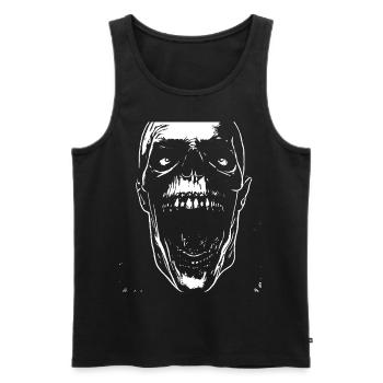 Anarchy Fan Skull avec Mohawk Crazy Antisocial Pu - Débardeur bio Premium Homme - noir - Devant - Michal (187cm)