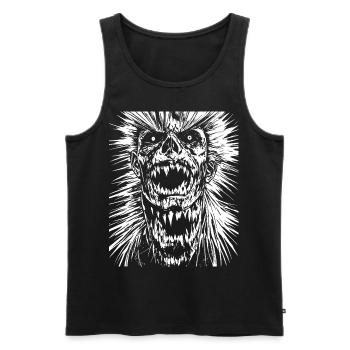 Horror-Fan-Schädel mit Mohawk Crazy Punkrocker Wortspiel - Männer Premium Bio Tank Top - Schwarz - Vorne - AI Model Male 178 light (178cm)