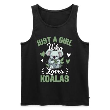 Australie Animal Koala Fille Cadeau Koala - Débardeur bio Premium Homme - noir - Devant - Michal (187cm)