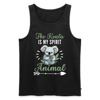 Der Koala ist mein spirituelles Tier Koala - Männer Premium Bio Tank Top - Schwarz - Vorne - Michal (187cm)