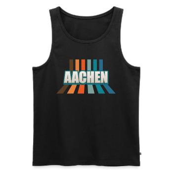 Aachenerin Aachener Aachen - Männer Premium Bio Tank Top - Schwarz - Vorne - Michal (187cm)